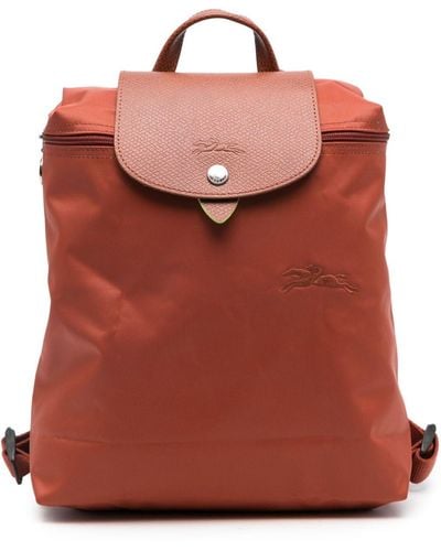 Longchamp Medium Le Pliage Green Backpack - Red