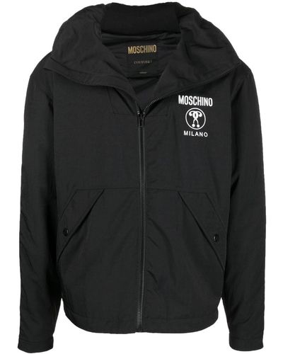 Moschino Jacke mit Logo-Print - Schwarz