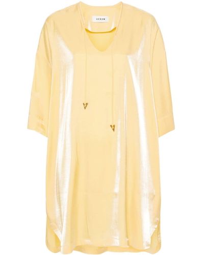 Aeron Destino drawstring V-neck dress - Amarillo