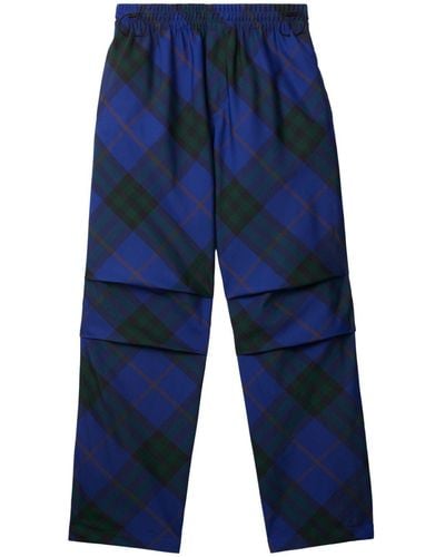 Burberry Twill Cargo Trousers - Blue