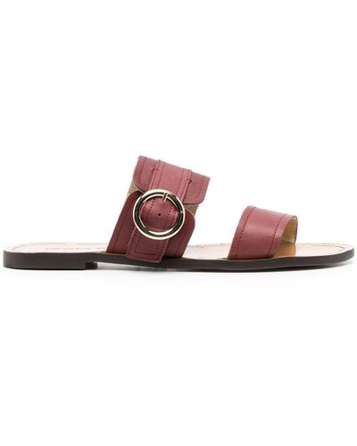 Tila March Slip-on Leather Sandals - Pink
