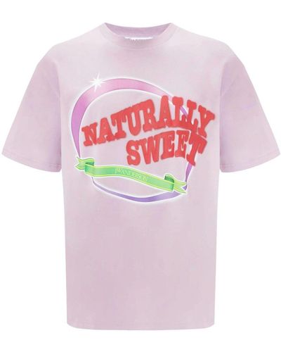 JW Anderson Katoenen T-shirt Met Tekst - Roze