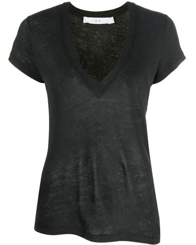 IRO V-neck Short-sleeve T-shirt - Black