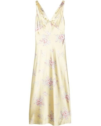 Aspesi Floral-print Maxi Dress - Natural