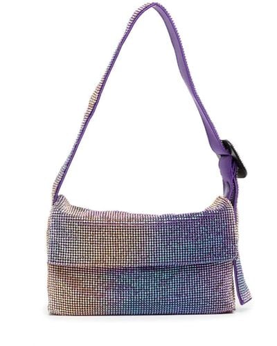Benedetta Bruzziches Crystal-embellished Holographic Shoulder Bag - Purple