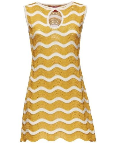 La DoubleJ Wavy Knitted Dress - Yellow
