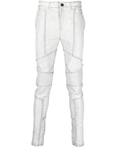 FREI-MUT Skinny-cut Leather Trousers - White