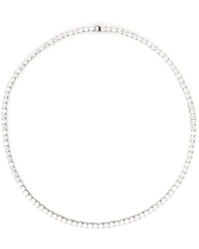 Swarovski Round Cut Matrix Tennis Necklace - White