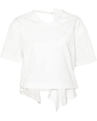 Sacai ポプリン Tシャツ - ホワイト