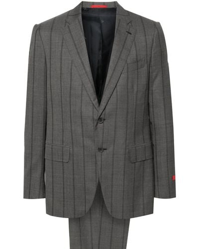 Isaia Plaid-check Single-breasted Suit - Grey