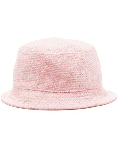 MSGM Sombrero de pescador con diseño bordado - Rosa