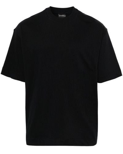 Emporio Armani T-shirt en coton à design uni - Noir