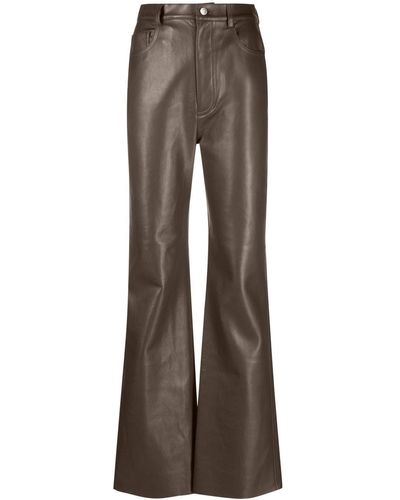 Nanushka Straight-leg Recycled Leather Pants - Brown