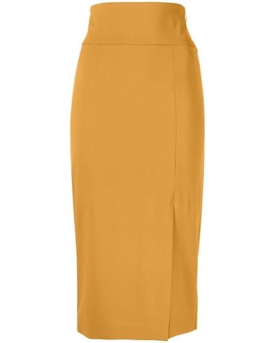Patrizia Pepe Essential Side-slit Pencil Skirt - Orange