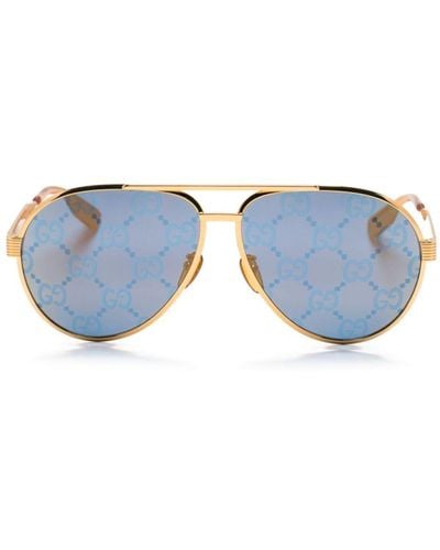 Gucci GG Pilot-frame Sunglasses - Blue