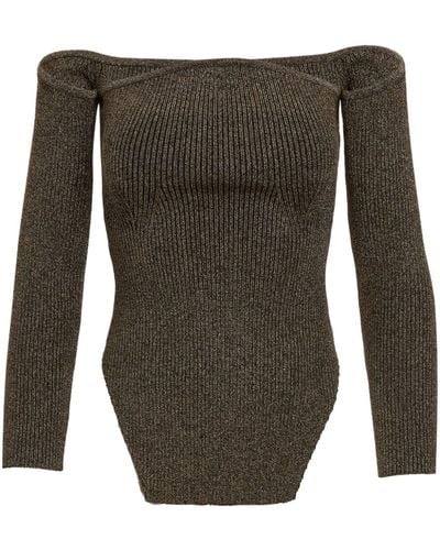 Khaite The Maria Off-shoulder Sweater - Grey