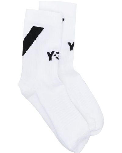 Y-3 Socken mit Intarsien-Logo - Weiß