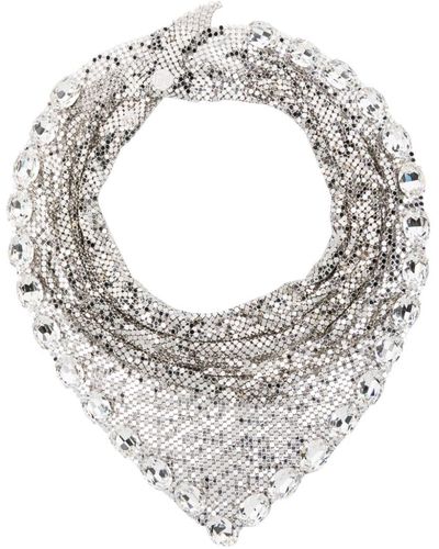 Rabanne Crystal-embellished Chainmail Scarf - Gray