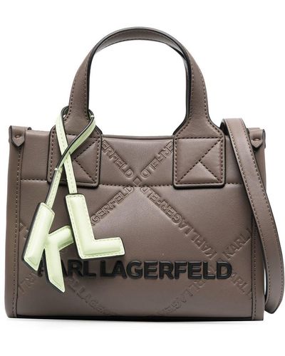 Karl Lagerfeld K/skuare Embossed Tote Bag - Brown
