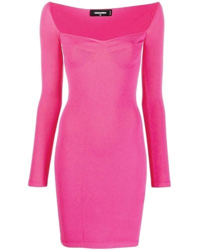 DSquared² Long-sleeved Mini Dress - Pink