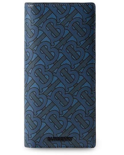 Burberry Portacarte continental con stampa monogramma - Blu