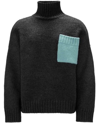 JW Anderson High-neck Drop-shoulder Sweater - Black