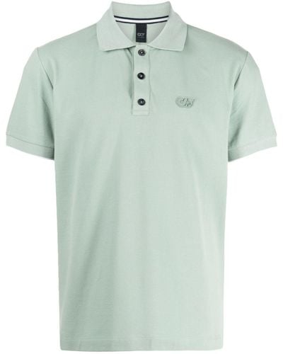 Alpha Tauri Logo-appliqué Piqué Polo Shirt - Green