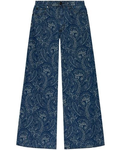 Rag & Bone Paisley-print Cotton Jeans - Blue
