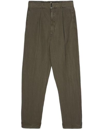 Officine Generale Hugo Cropped Trousers - Green