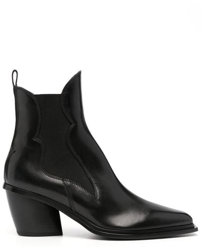 Sartore Western-style Leather Boots - Black