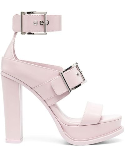 Alexander McQueen 120mm Open-toe Leather Sandals - Pink