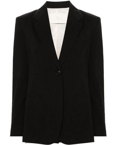 Tela Interwoven Cotton-blend Blazer - Black