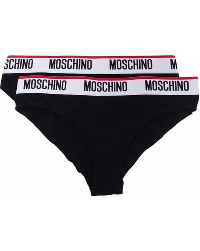 Moschino Logo Waistband Briefs - Black