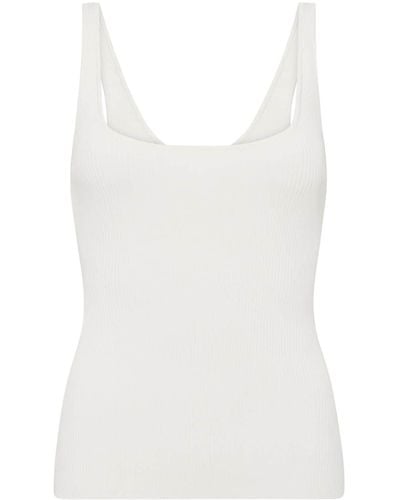 Rebecca Vallance Dina Ribbed-knit Tank Top - White