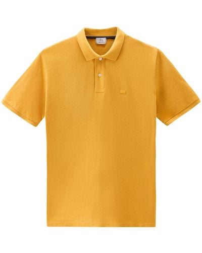 Woolrich Poloshirt Met Geborduurd Logo - Geel