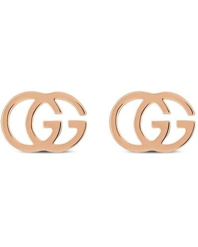Gucci 18kt Rose Gold GG Running Earrings - White