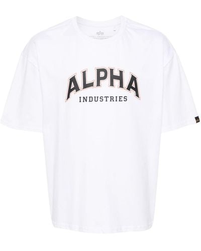 Alpha Industries Katoenen T-shirt Met Logoprint - Wit