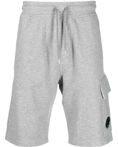 C.P. Company Drawstring Cotton Shorts - Gray