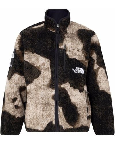 Supreme X The North Face Bleached Denim Fleece Jacket - Brown