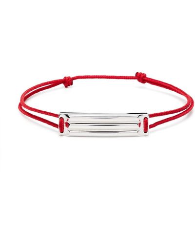 Le Gramme Sterling Silver 5g Gordon Braided Bracelet - Red