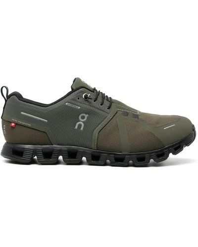 On Shoes Green Cloud 5 Waterproof Low Top Sneakers - Black