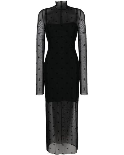 Givenchy 4g-motif Tulle Maxi Dress - Black