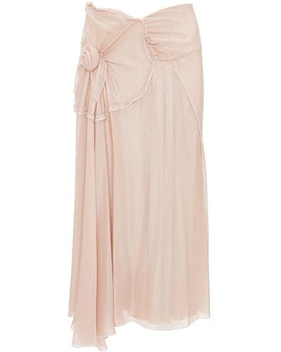 Victoria Beckham Flower-detail Cami Midi Skirt - Pink