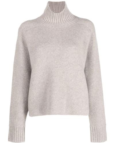 LeKasha Funnel-neck Cashmere Sweater - Grey