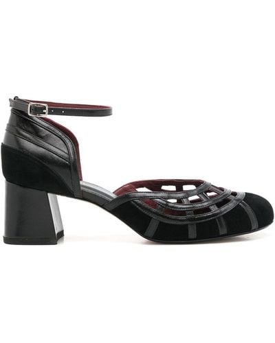 Sarah Chofakian Abbie 40mm Leather Sandals - Black