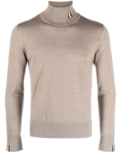 Thom Browne Fine Knit Roll-neck Sweater - Grey