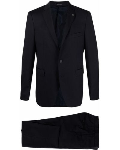 Tagliatore Fitted Single-Breasted Suit - Blue