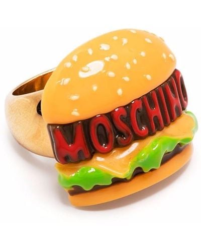 Moschino Burger Logo Ring - Orange