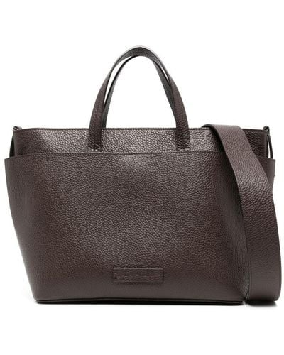 Fabiana Filippi Grained leather tote bag - Marrone