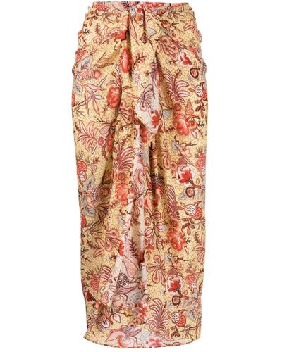 Ulla Johnson Paz Floral-print Sarong Skirt - Multicolor